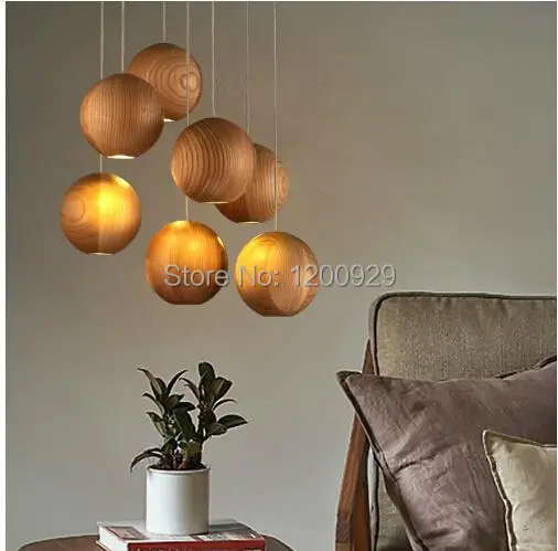 Креативный деревянный шар роскошные подвесные светильники Украшение дома