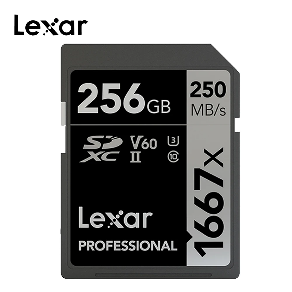 256 ГБ Оптом и продажи, оригинальные Lexar 1667x SD карты 256 ГБ 128 Гб 64 Гб памяти SDXC с UHS-II U3 флэш-память устройство для чтения карт 250 МБ/с. для 3D 4K цифровой Камера - Емкость: 256 ГБ