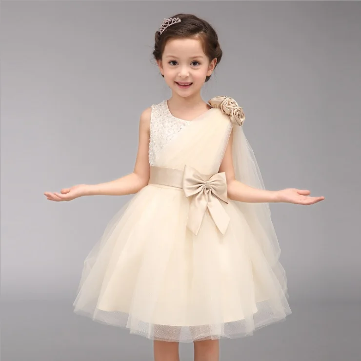 Summer girl's solid color piano performance dress | Детская одежда и обувь