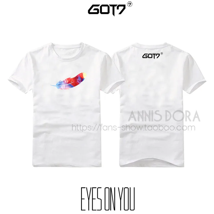 GOT7 2017 WORLD TOUR Таиланд станция Цвет перо с логотипом короткий рукав футболка |