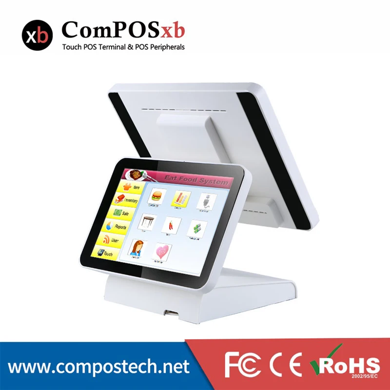 The 15-inch pos system has a 12-inch LCD display that displays commercial computers retail and restaurant checkout | Компьютеры и офис