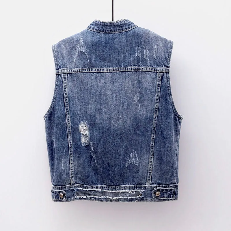 Осенний женский джинсовый жилет 2020 Ne винтажный короткий на молнии размера плюс