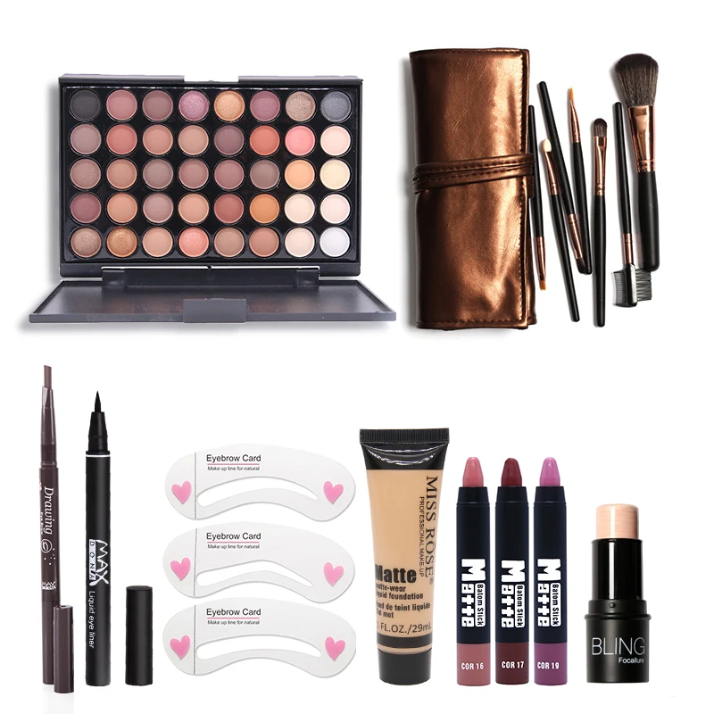 Makup Tool Kit 8 шт. должны иметь косметика в том числе тени для век Матовая губная