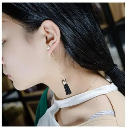 Ea439 новые модные серьги с имитацией жемчуга инкрустация кисточкой Бархатная