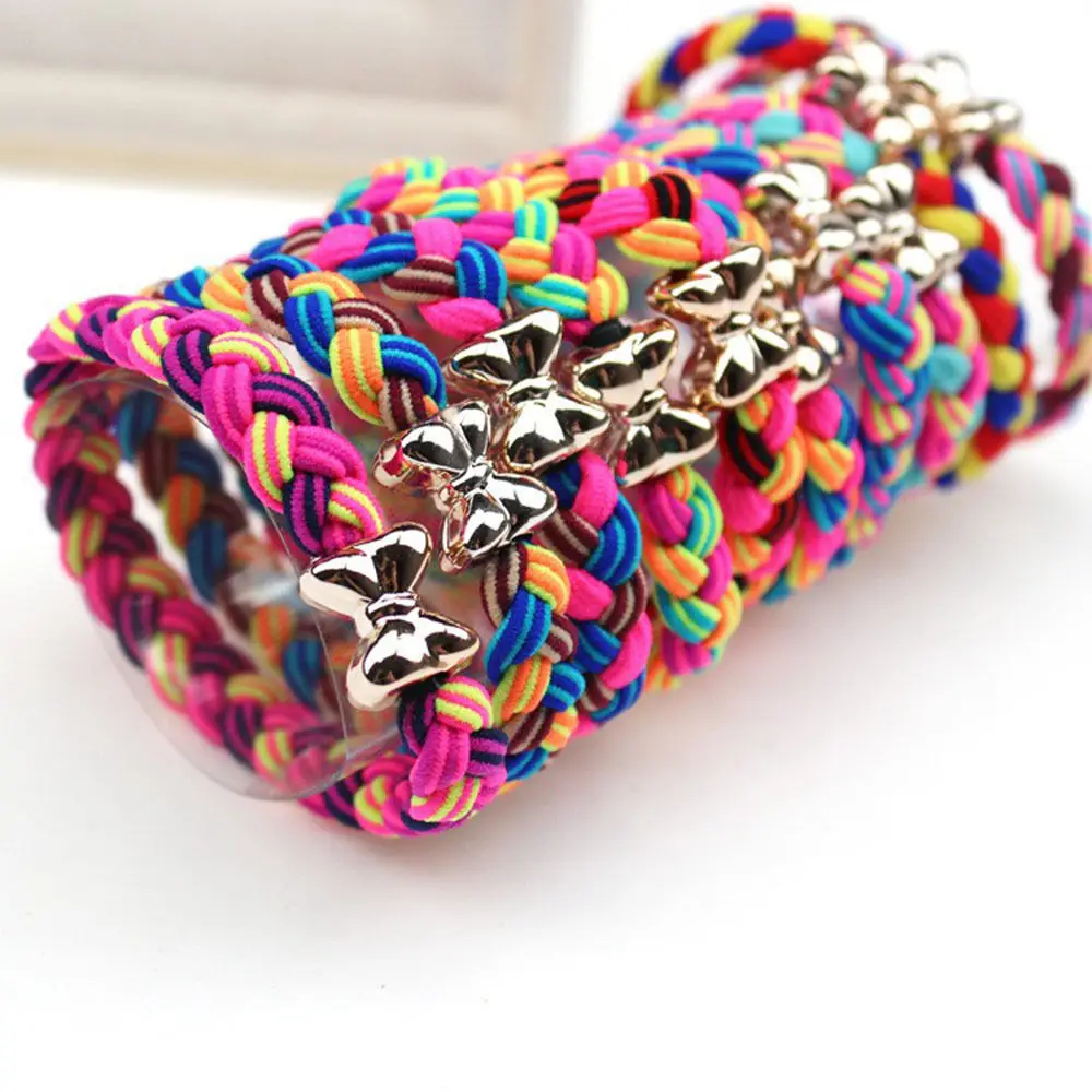 10 шт./лот Женская ультраэластичная повязка на голову плетеная резинка для волос