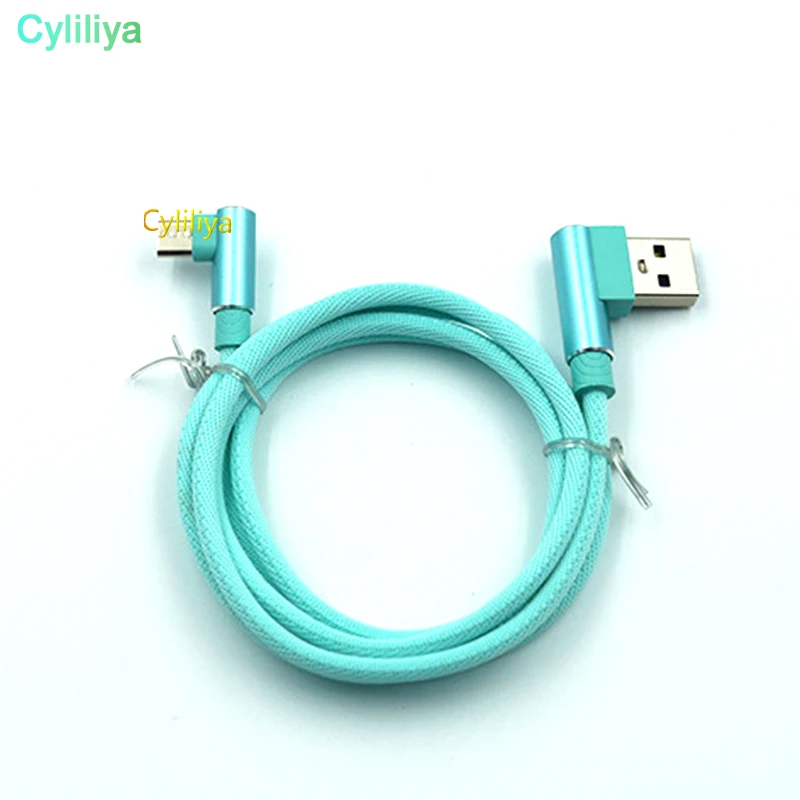 50pcs 1m 3ft 2A Quick charging Braided Fabric Alloy 90 Degree Usb data sync cable for samsung htc android | Электроника