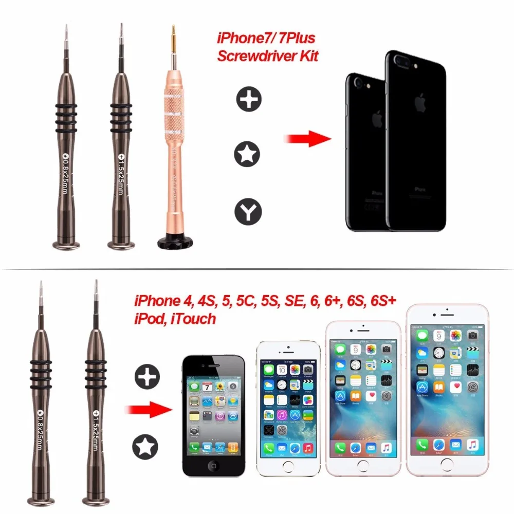 Новейшие ремонтные Инструменты 9 в 1 для iPhoneX 8 8p 7 7plus 6s 6 6plus ipad touch набор