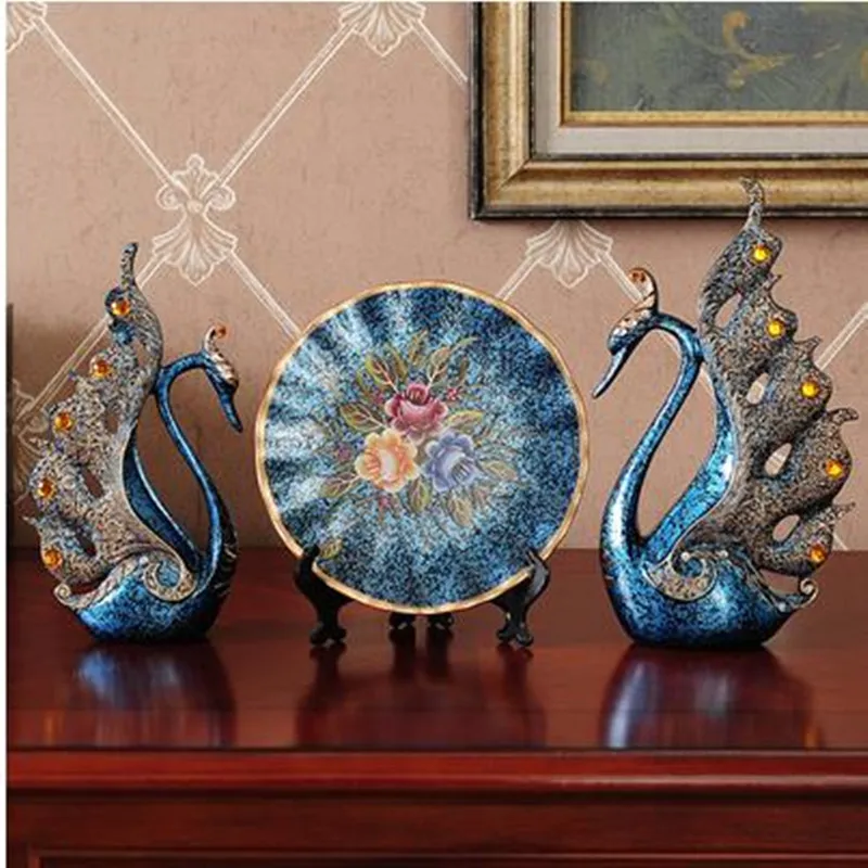 

Beautiful resin animal swan crafts, home office desk decoration, wedding gifts, European creative style, three styles