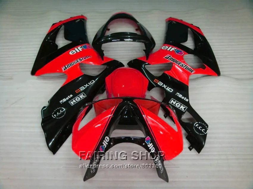 Комплект обтекателей на вторичном рынке для Kawasaki Ninja ZX6R 2003 2004 03 04 красные