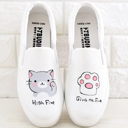 Женская парусиновая обувь с рисунком панды ручной работы на лето 2020|mujer|mujer casualmujer