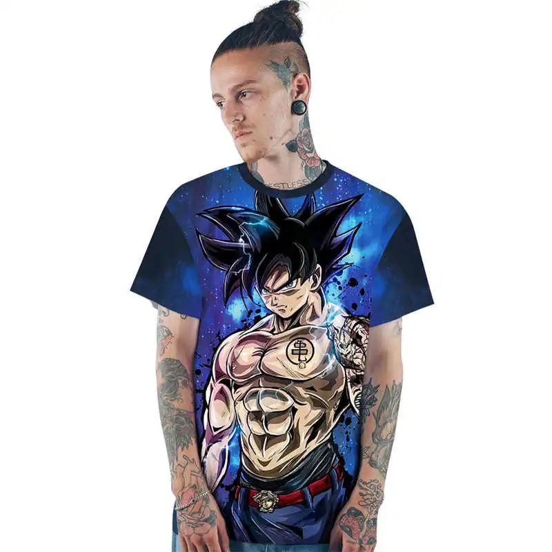 Аниме Dragon Ball Z футболка Super Saiyan Goku Dragonball унисекс все размеры забавные повседневные брендовые