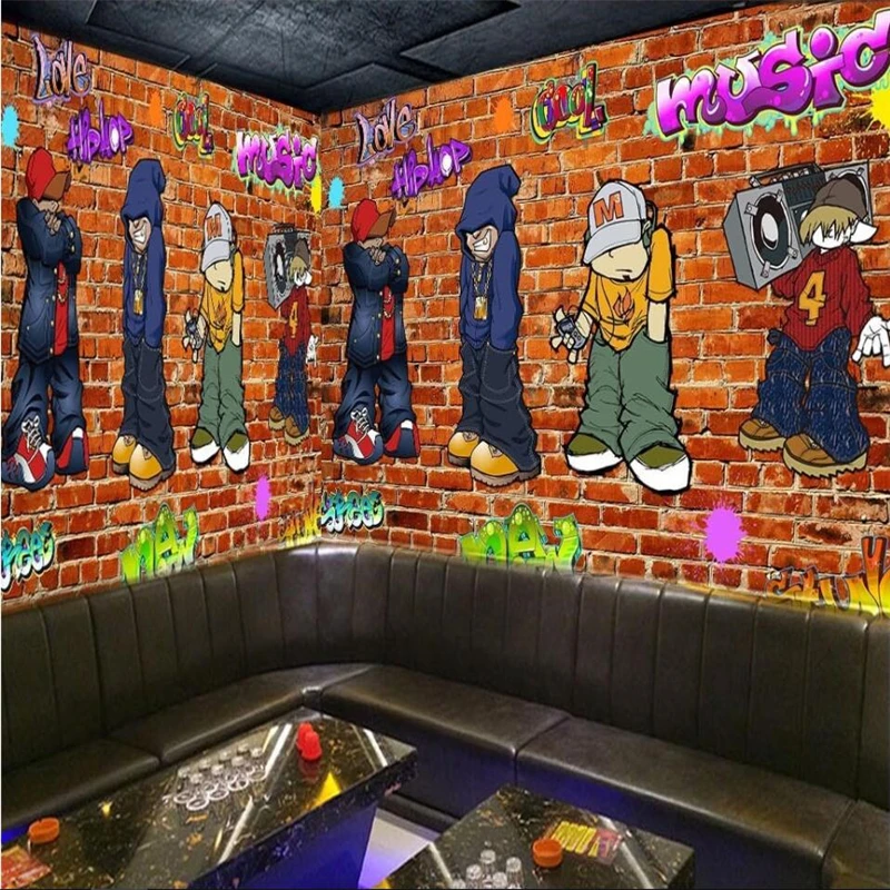 Beibehang большой оригинальный уличный граффити персонаж фоновая стена на заказ