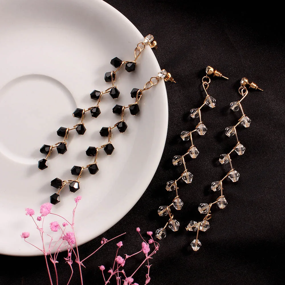 2018 новый стиль длинные увеличенные белые черные полимерные Клипсы Серьги без