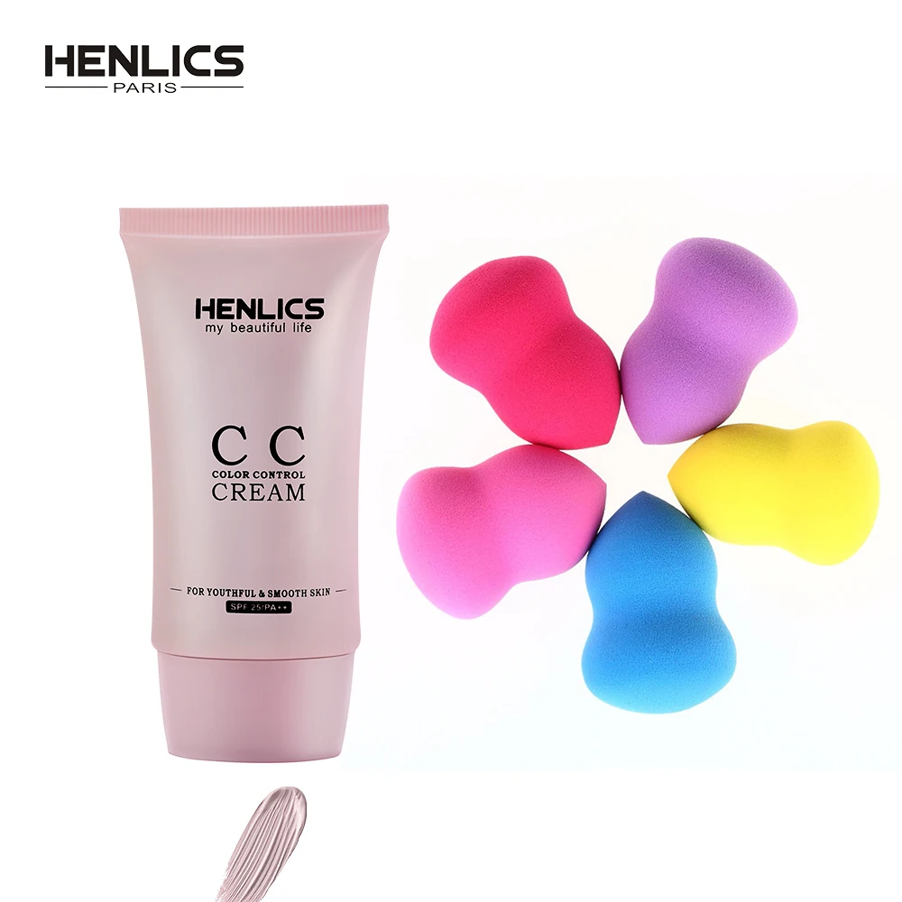 Крем HENLICS SPF25 CC Косметический бальзам для лица Жидкая основа макияжа + пуховка
