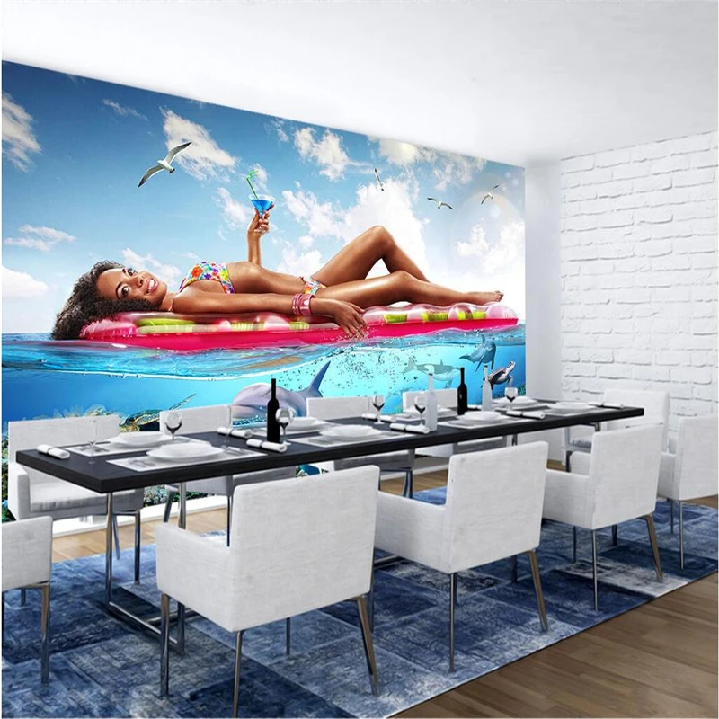 3D фотообои на заказ для стен красивая девушка современные нетканые обои