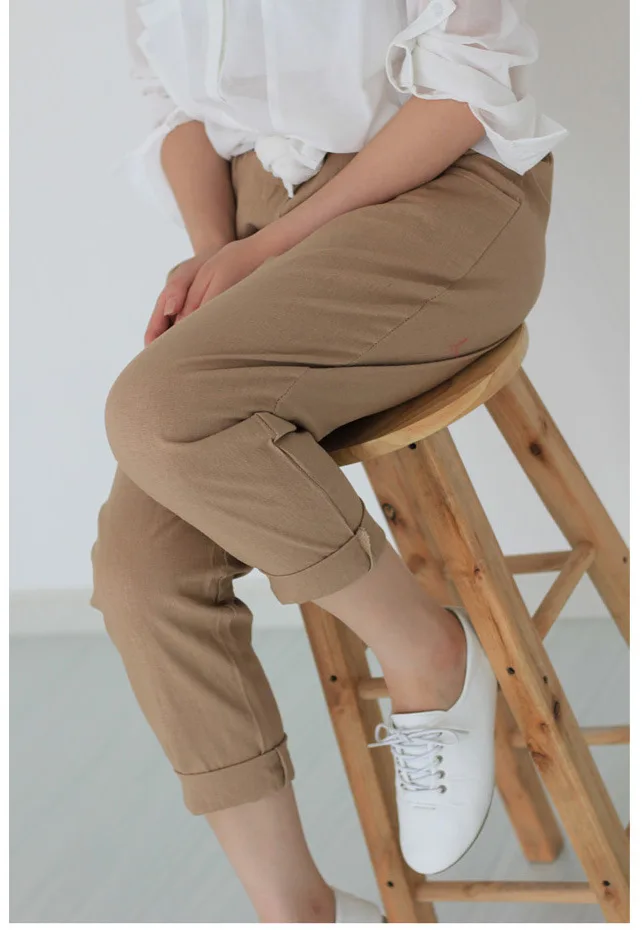 New summer Korean loose pants women linen plus size Slim casual | Женская одежда
