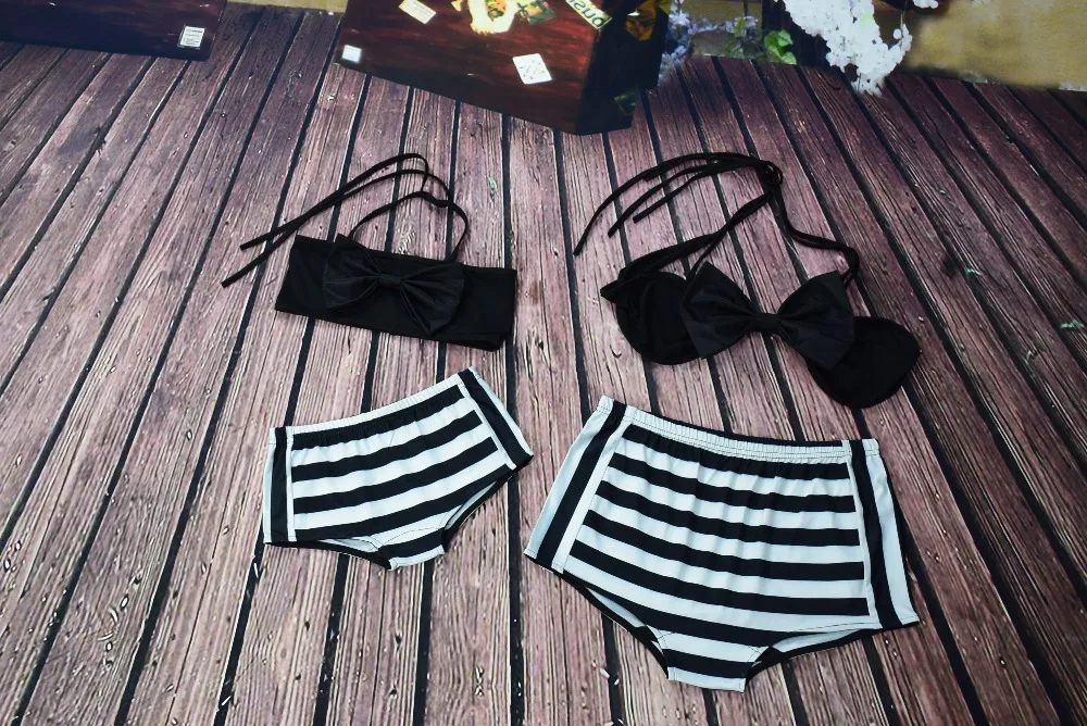 2018 новый летний сексуальный черный раздельный родительский купальник бикини в