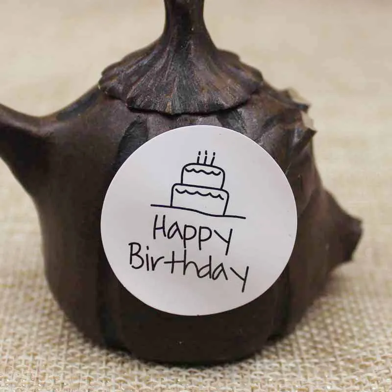 1000pcs Happy Birthday Cake Desserts Lable Stickers DIY handmade self -seal sticker label for cookies /gift products decoration | Дом и сад