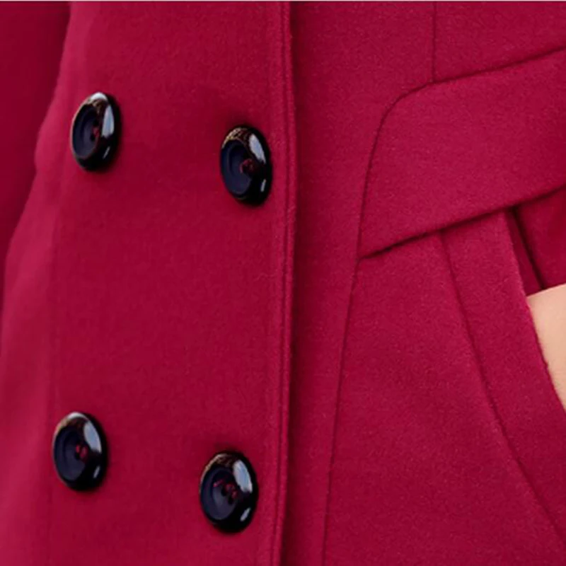 

Autumn Winter New Fashion 2018 Women's Wool Coat Double Breasted Coat Elegant Bodycon Cocoon Wool Long Cat Tops YZH503