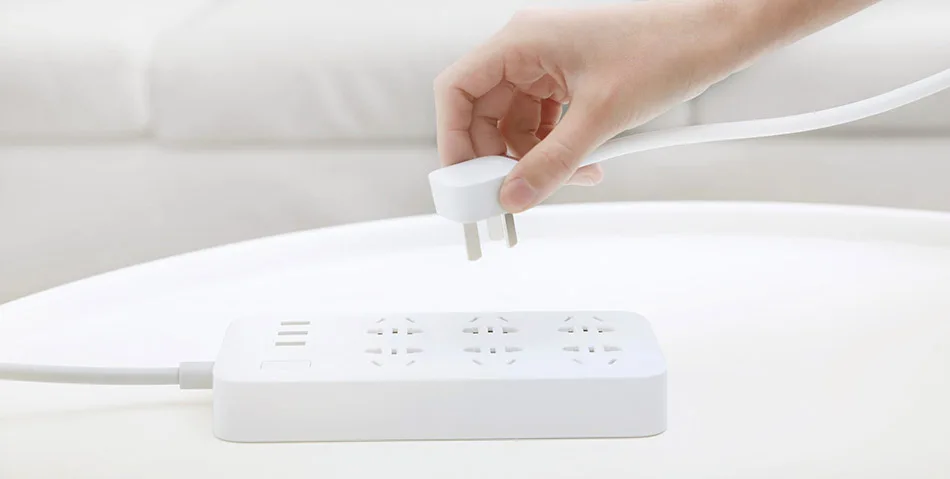 Оригинальный умный удлинитель XiaoMi Mijia с 6 портами и 3 USB для быстрой зарядки 2 1 А