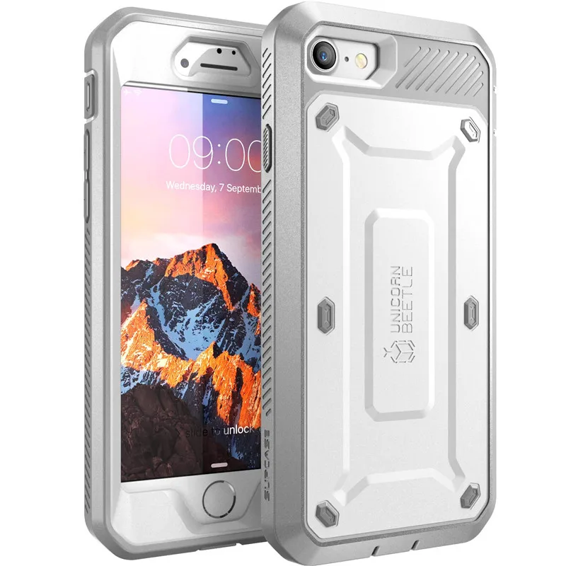 White SUPCASE для iphone 7 Чехол( выпуск) UB Pro полный корпус Прочный чехол защитный чехол Чехол со встроенной защитой экрана - Цвет: White