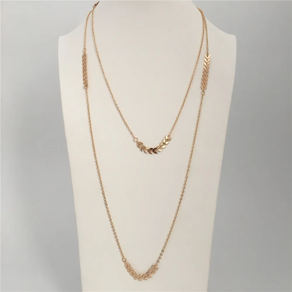 TRENDY WOMEN NECKLACE GOLD COLOR PLATING LONG CHAIN NECKLACE FOR WOMEN GIRL