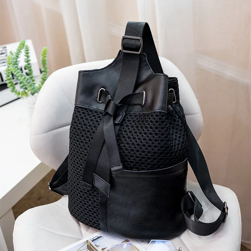 Mododiino Wild Mesh Trend женские рюкзаки Повседневная дорожная сумка однотонная уличная
