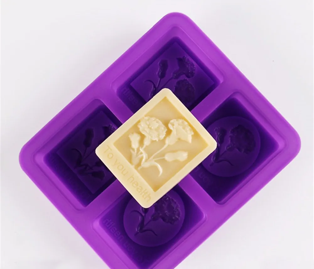 

Square Silicone Soap Molds Carnations Fondant Cake Decor Mold DIY Chocolate Candy Cookie Sugar Ice Mould Pastry Baking Tool