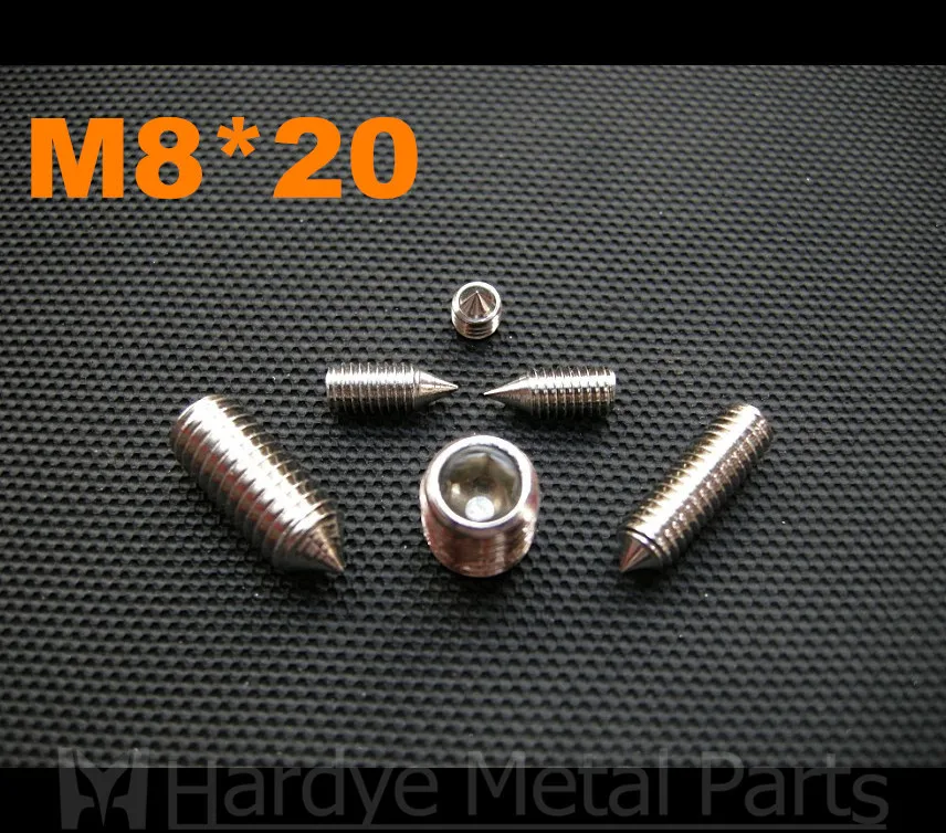 

100 шт./лот M8 * 20 DIN914 шестигранный винт из нержавеющей стали с конусной точкой