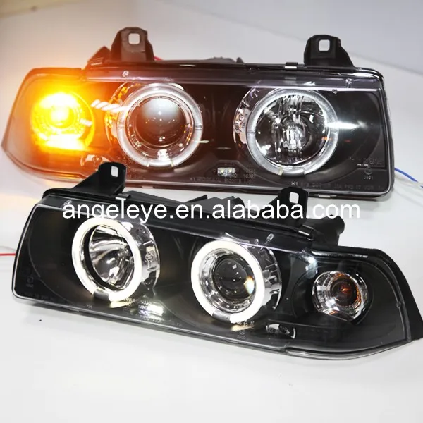 1991-1997 год для BMW E36 светодиодный Ангельские глазки фара черный корпус SN |