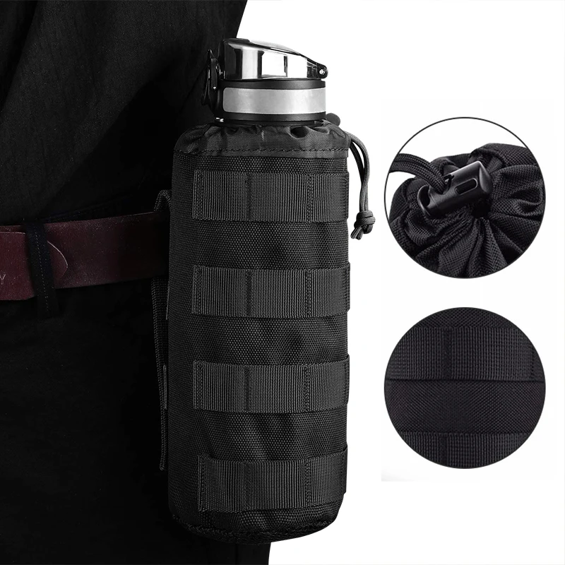 Открытый MOLLE бутылка для воды мешок шнурок 1000D Тактический держатель бутылки Туризм Кемпинг гидратации H2O Перевозчик армейский чайник сумка