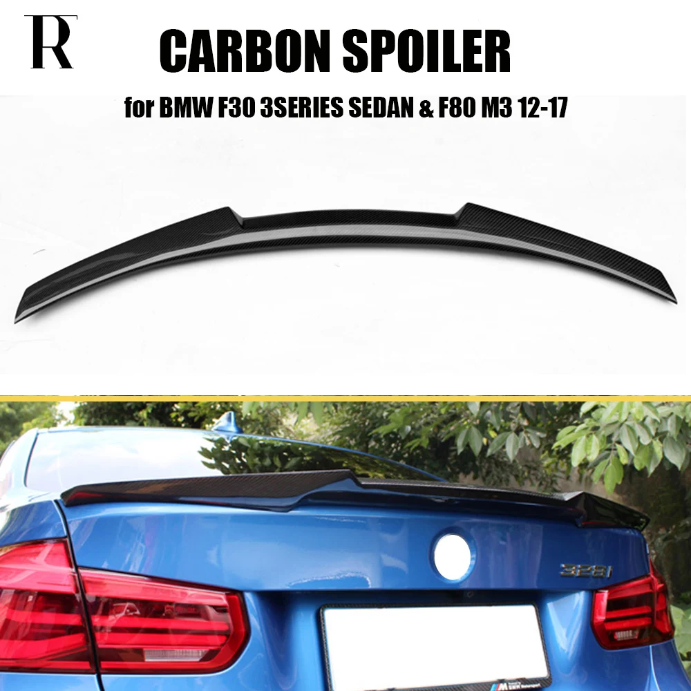 Стайлинг M4 задний спойлер из углеродного волокна для BMW F30 316 318 320 328 330 335 340 и F80 M3 12