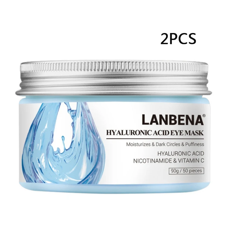 Hyaluronic Acid 2PCS LANBENA, 2 бутылки, 100 шт., маска для глаз, питающая, укрепляющая, уход за кожей, уменьшает темные круги, мешки, линии для глаз, восстанавливающие маски для глаз, профессиональные - Цвет: Hyaluronic Acid 2PCS