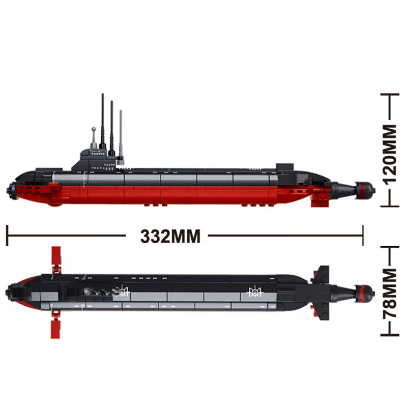 Игрушки для детей 193 ps строительный блок армейский морской ядерный корабль