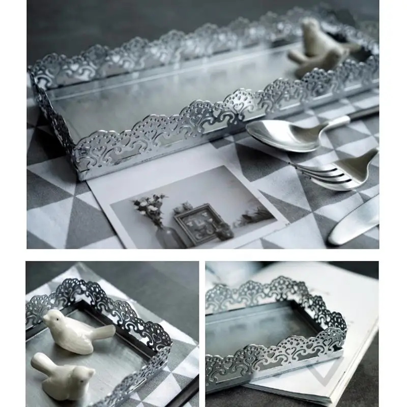 Поднос в полоску Sweetgo из серебра для кекса железные инструменты свадебного торта