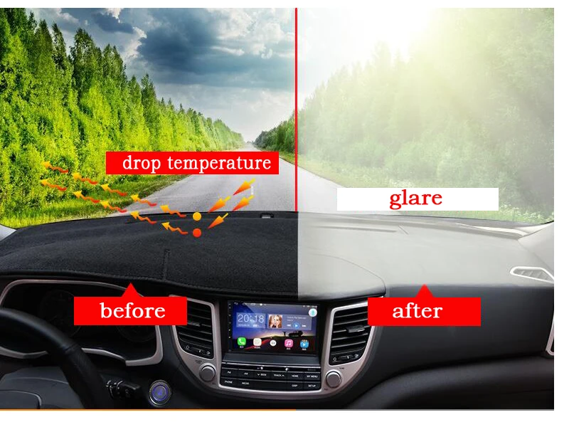 Чехлы для приборной панели автомобиля коврик Hyundai Santa Fe 2006 2012 лет левосторонний