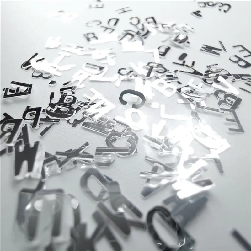 5mm Letter Блестящее зеркало серебро 3D Блестки для ногтей Сердце Звезда ипомея белая точка ультра-тонкие ПЭТ неупакованные блестки DIY ремесло украшения для ногтей 8 г - Цвет: 5mm Letter