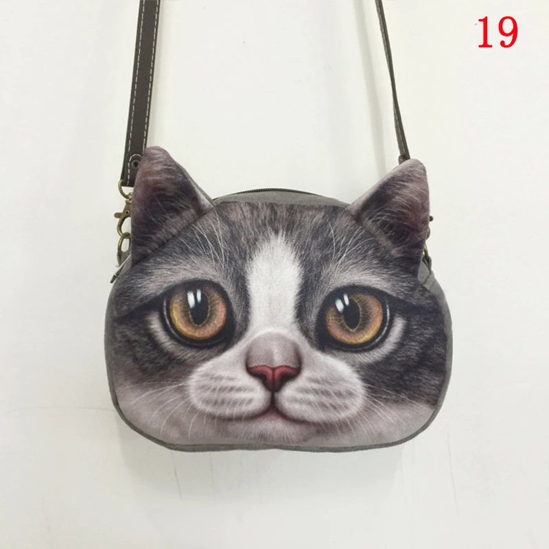 Сумка-мессенджер с 3D рисунком кота и животного маленькая сумочка на плечо в стиле