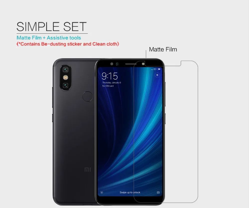 2 шт. Защитная пленка NILLKIN для Xiaomi Mi 6X A2 Антибликовая матовая суперпрозрачная