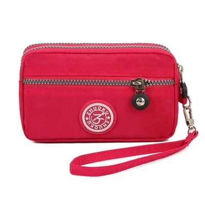 Rose red AliExpress Горячая Распродажа, кошелек для монет, женский маленький кошелек с эффектом потертости, тканевый кошелек для телефона с двумя молниями, Портативная сумка для макияжа ZK104 - Цвет: Rose red