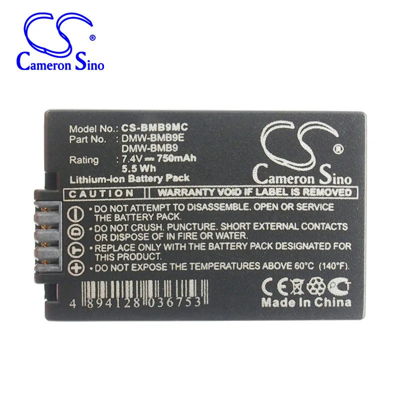 Cameron Sino 750mah battery for PANASONIC DMC-FZ40 FZ45 FZ48 FZ100 DMW-BMB9 DMC-FZ70K DMC-FZ60 DMC-FZ72