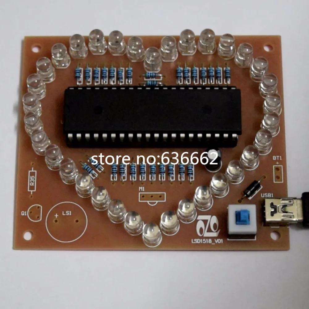 В форме сердца СВЕТОДИОДНЫЙ дисплей вращающийся Красочный Шатер DIY Kit