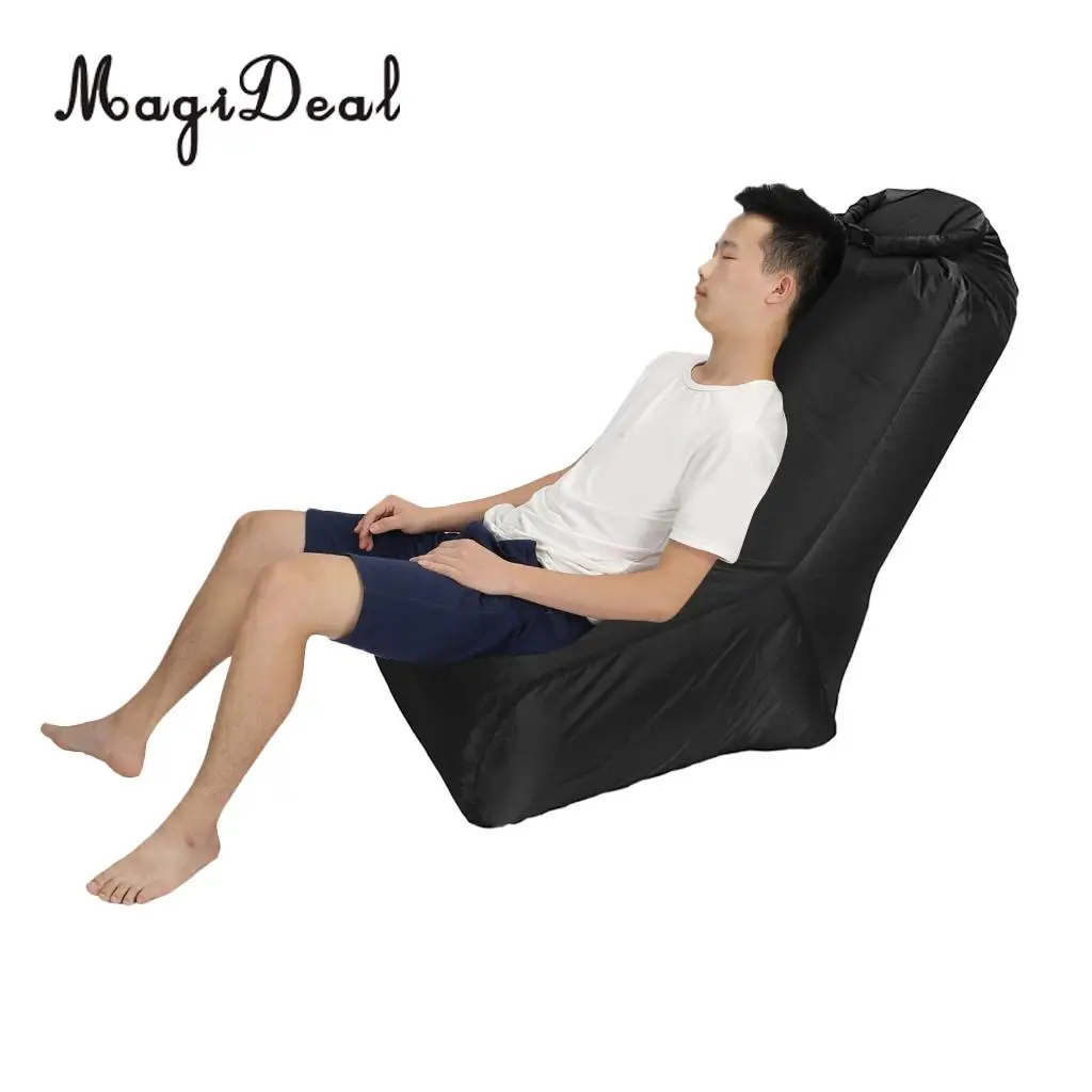 MagiDeal Inflating Beach Camping Lounger Back Pillow Chair Air Bed Lazy Sofa Black | Спорт и развлечения