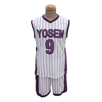 brdwn kurokos basketball unisex murasakibaru atsushi yosen school no 9 cosplay basketball uniforms