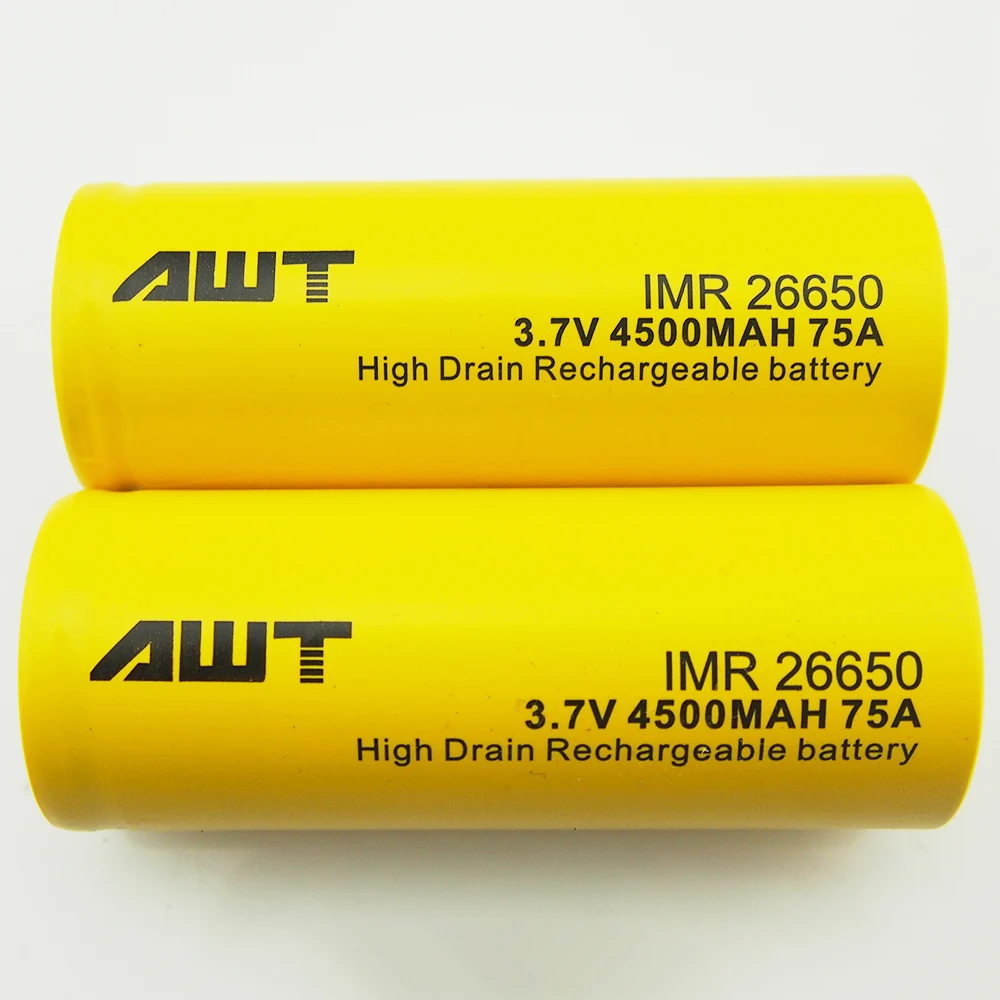 26650 батарея AWT 3 7 V 4500mAh литиевая аккумуляторная 75A фонарик инструменты игрушки