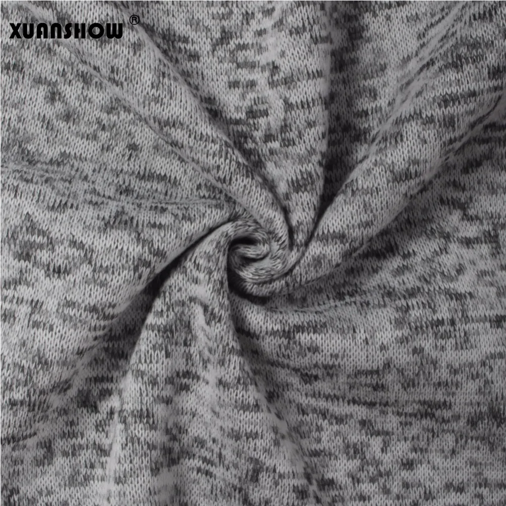 XUANSHOW Модные женские осенне-зимние толстовки флисовые Теплые Кофты на молнии отложной воротник пальто Дамская куртка размера плюс