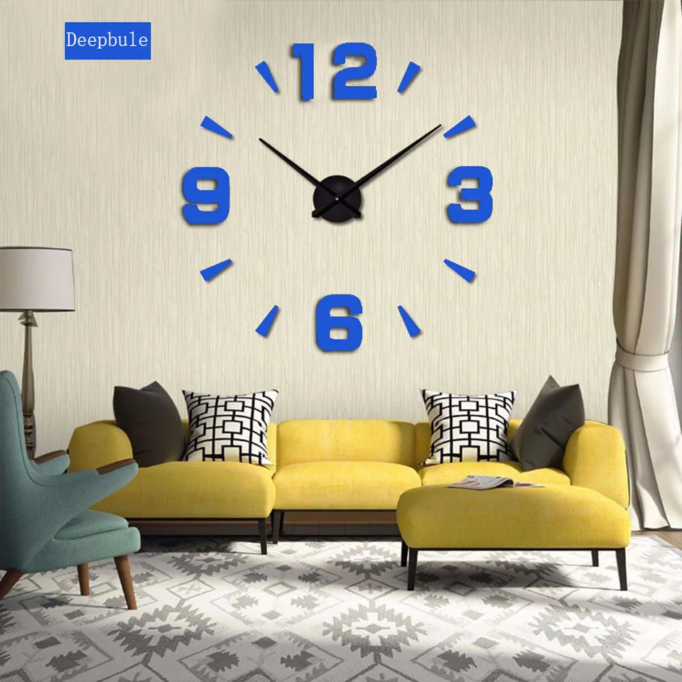 muhsein домашний декор кварцевые Diy настенные часы Horloge часы для гостиной металлическое акриловое зеркало 37 дюймов