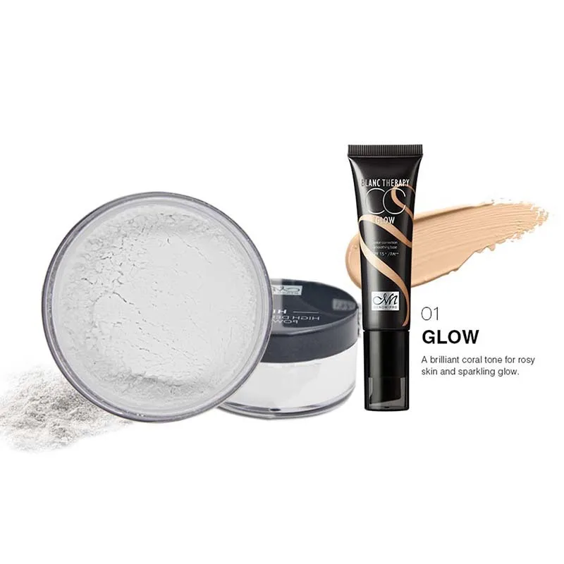 Menow бренд Make Up Set Прозрачный управления масло дышащий Loose Powder& Водонепроницаемый Основа для макияжа лица солнцезащитный крем CC крем падение ship5403