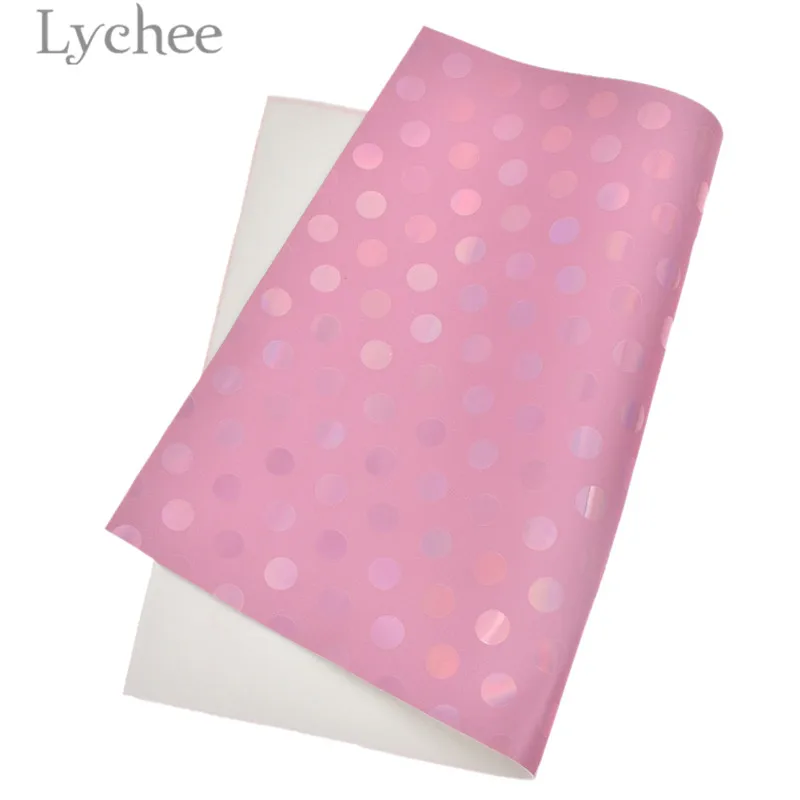 Lychee, 1 предмет A4 горошек голографическая ПУ кожа ткань высокое качество синтетической кожи DIY Материал для сумки из натуральной кожи Ремни