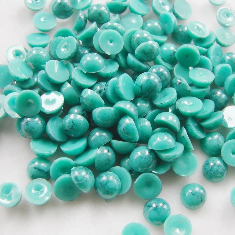Полукруглые бирюзовые бусины с плоской задней стороной 1000 шт. 4 мм для шитья